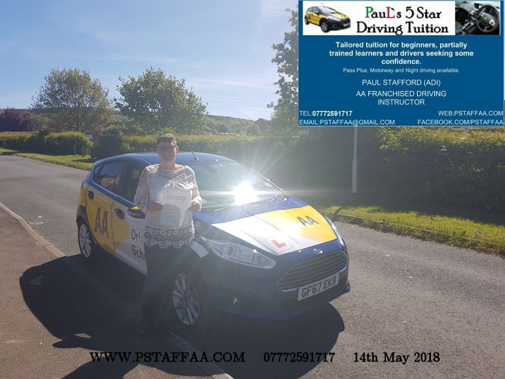 Driving Test Pass for Helen Sparks with Paul's 5 Star Driving Tuition in Hereford